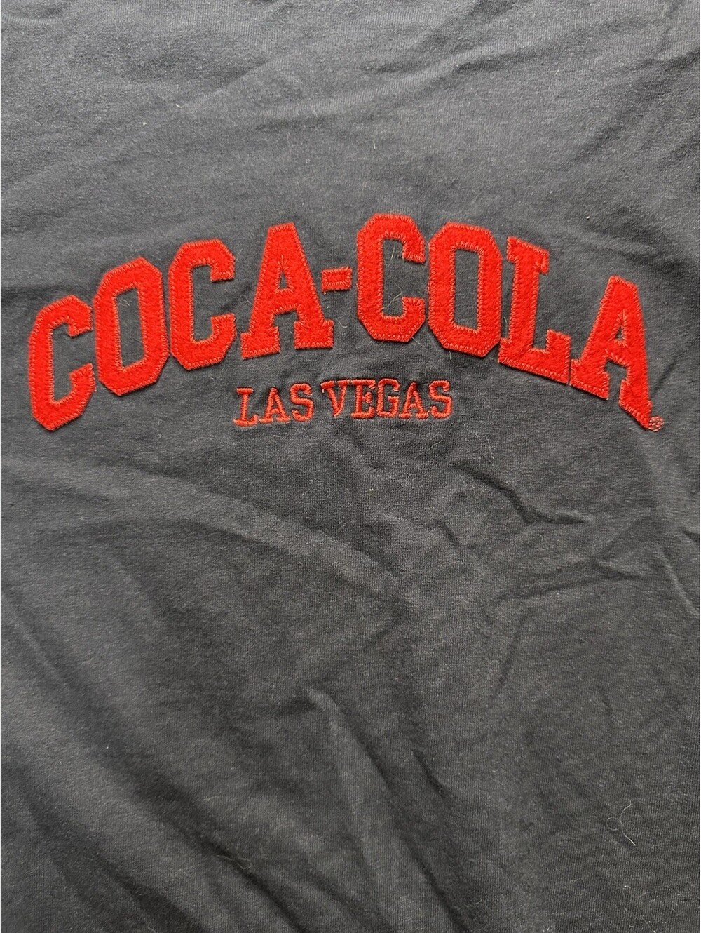 Coca Cola Las Vegas Long Sleeve Shirt Small Navy Red Embroidered Logo